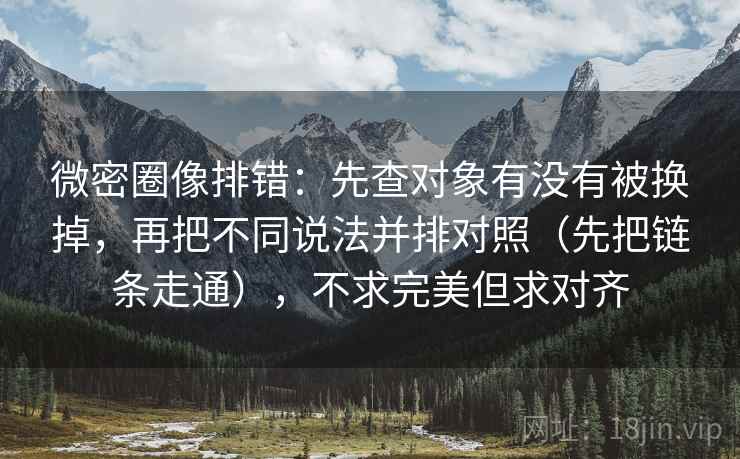 微密圈像排错：先查对象有没有被换掉，再把不同说法并排对照（先把链条走通），不求完美但求对齐  第2张